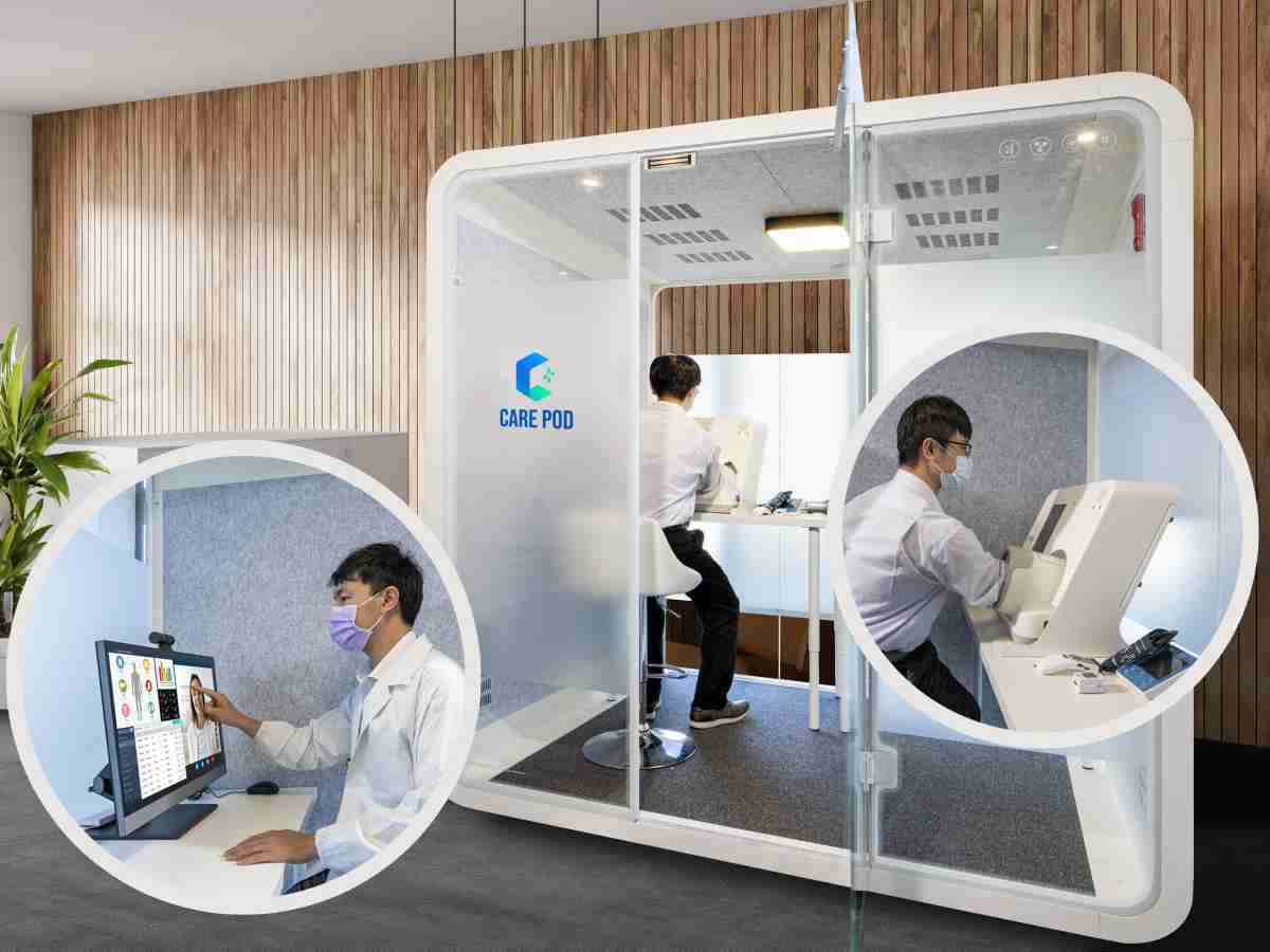 达擎于医疗科技展中展出＂远距诊疗舱＂，，，，以因应医疗数字化及社会高龄化趋势下、、复诊及慢性病患等族群对于远距看诊需求逐渐升高所推出的创新整合方案。。。多功能合一、、高隐私性的远距诊疗舱可根据病患端与医师端的不同需求，，，提供弹性化及客制化功能，，，节省医生和病患的精力及时间