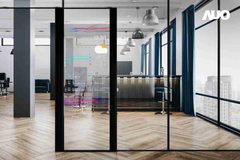 60吋Micro LED透明窗屏显示器，，，，可依需求调整并延伸应用于不同场域，，，包括汽车侧窗或家庭玄关、、、、智慧橱窗、、、、商业展示等面向，，，提供丰富的信息娱乐内容